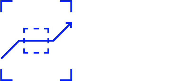 a graphic with a dashed square with a line through it