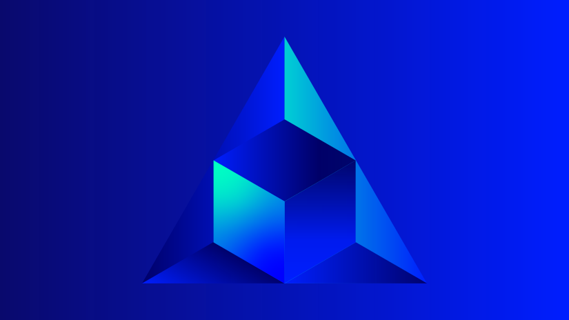 Trading insights 3D graphic in Refinitiv blue
