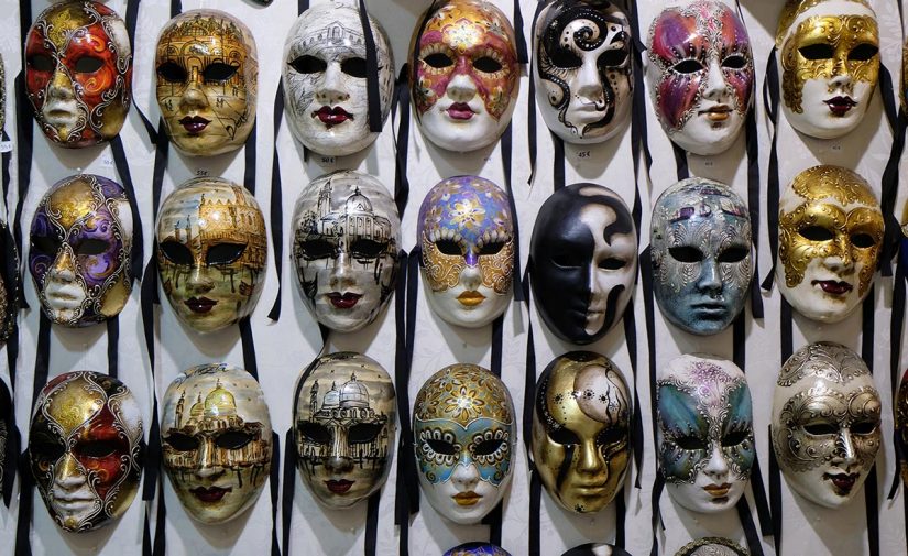 Carnival masks are on display in Venice, Italy, February 6, 2020. Floods in November and fears of the spread of coronavirus have caused a 10 percent decline in hotel bookings ahead of the Venice carnival, the Venice Hoteliers