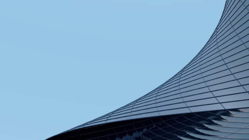 High rise curve glass building