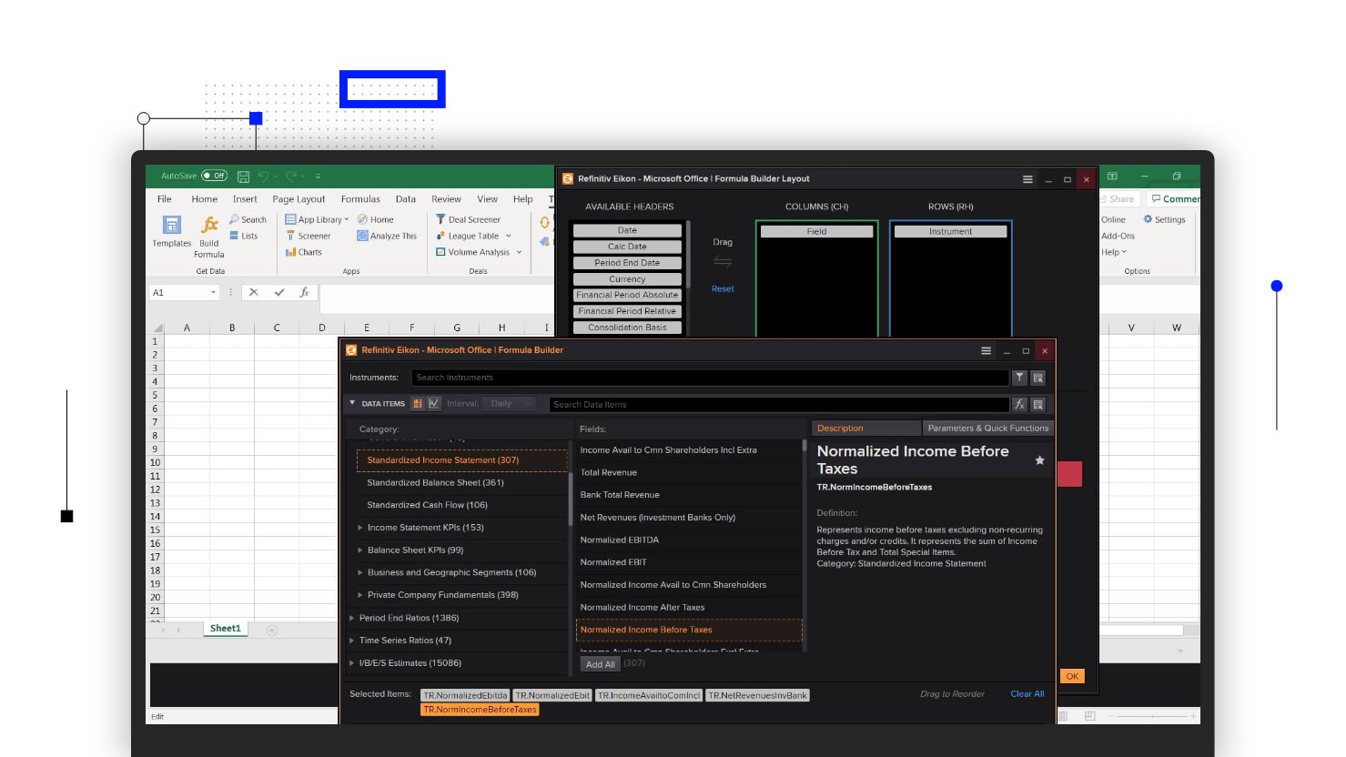 Screenshot of the advanced Research Search app in Eikon