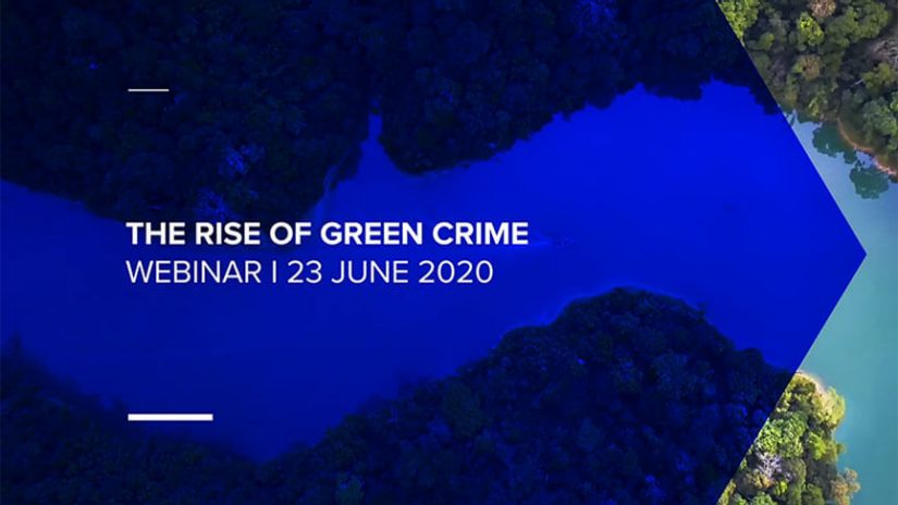 Opening credit screen shot from "The rise of green crime" webinar video