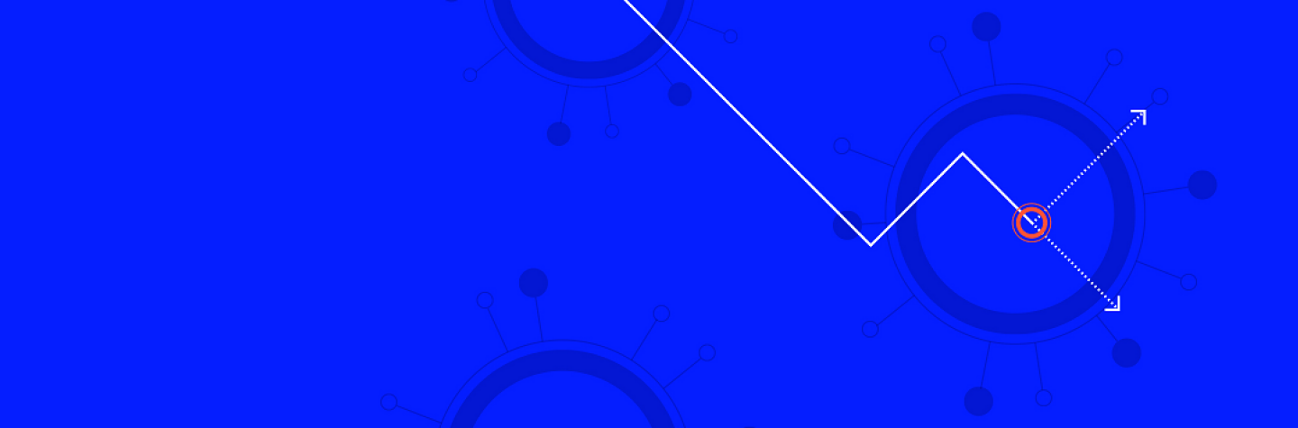 A blue background image with faded circles and a diagonal line across the middle
