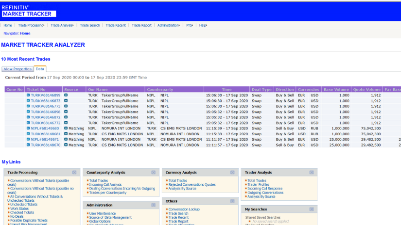screenshot of market tracker analyzer GUI