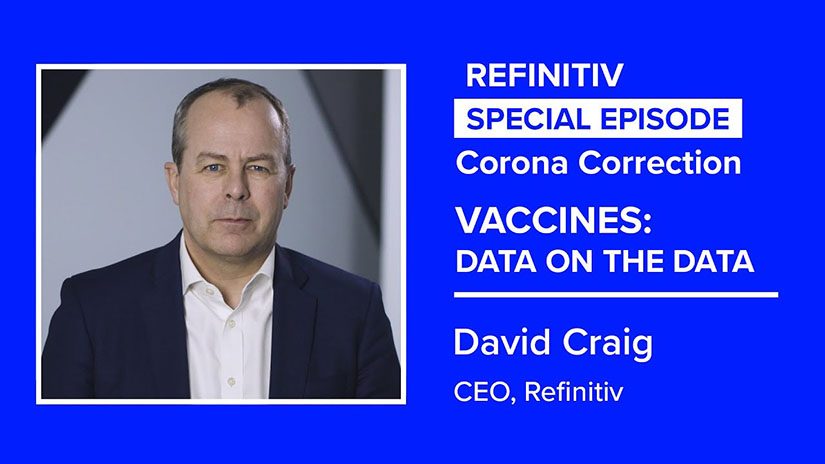 David Craig on a blue background, to his left the words read Vaccines: Data on the data