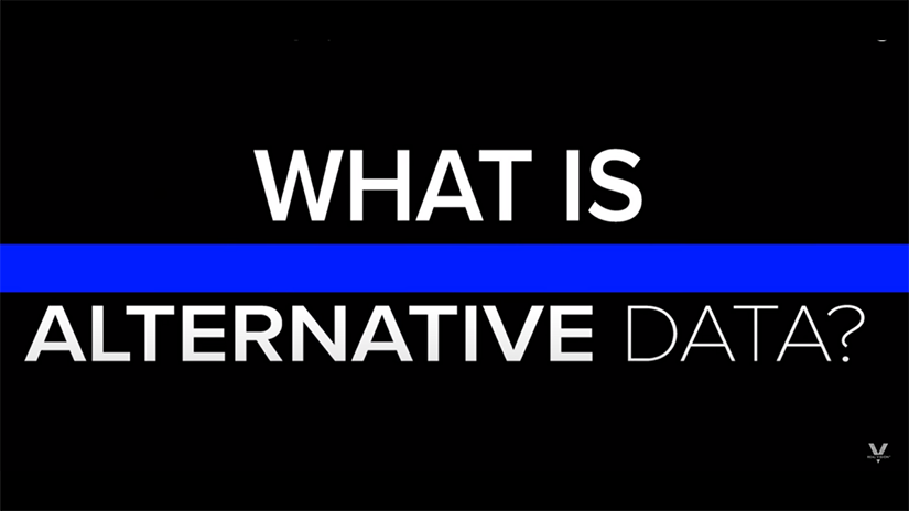 "What is alternative data" in white letters written against a black and blue background